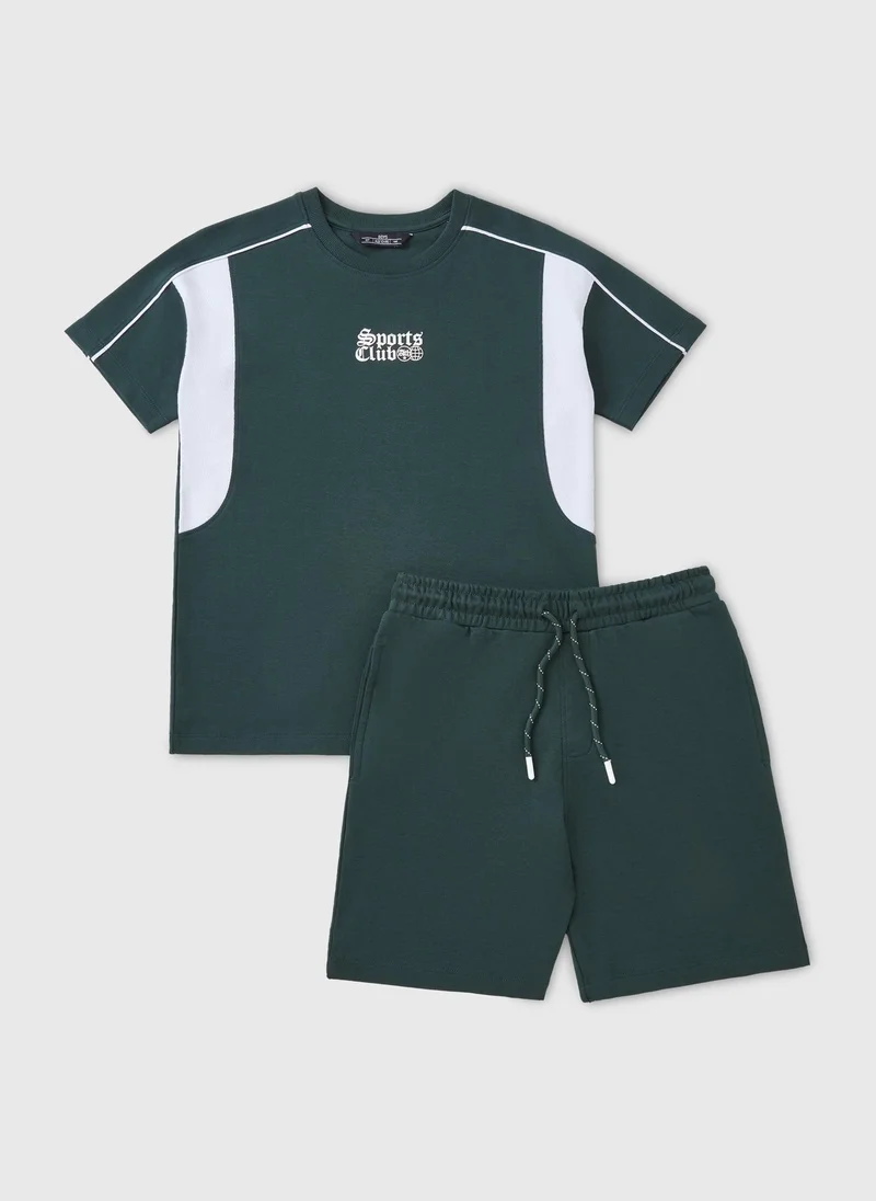 Matalan Boys Green Sports Club Top & Shorts Set
